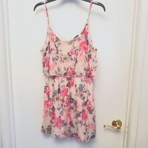 Wet Seal Floral Print Beige Dress Size Medium